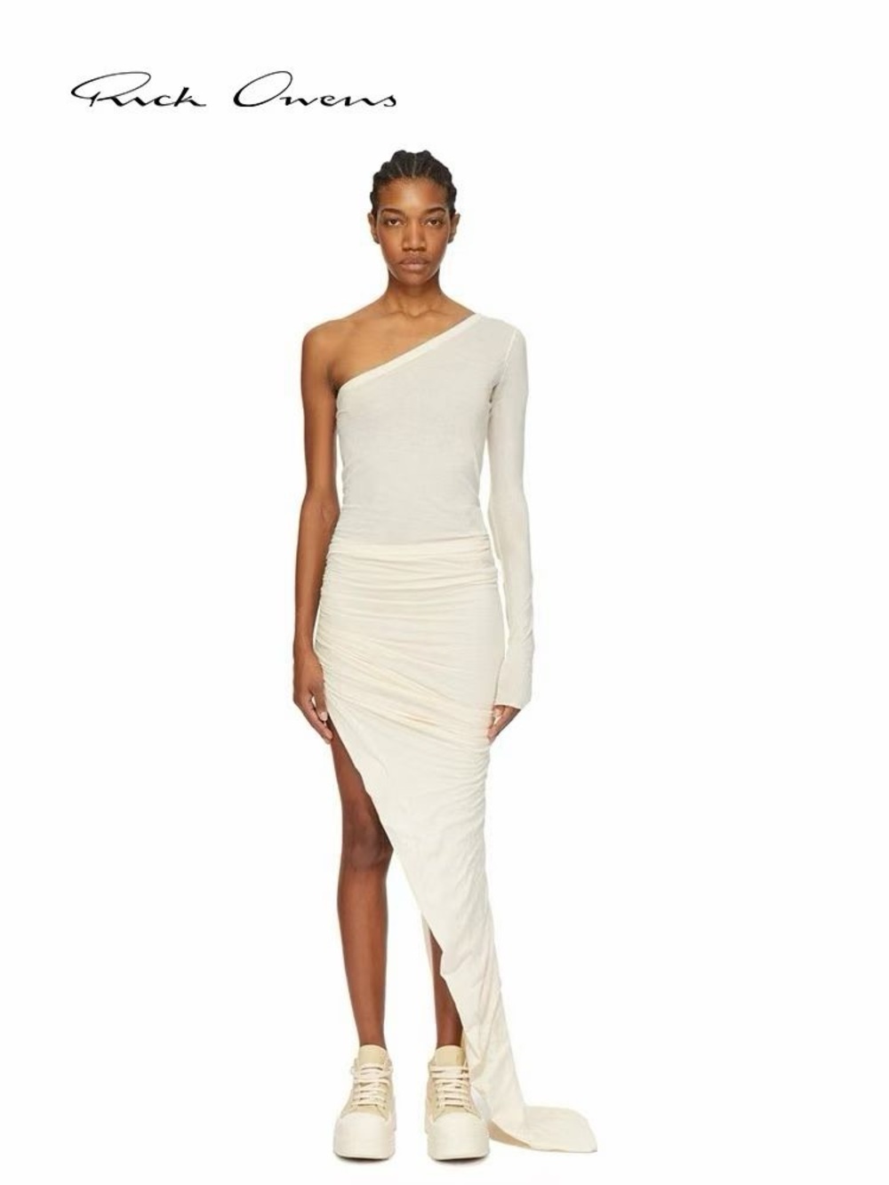 Rick Owens One-Shoulder Black skirt